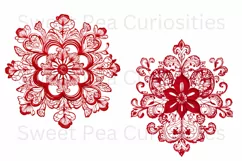 Embroidery, Flowers, Lace, PNG, Clipart, Red Product Image 2