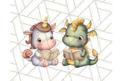 Magical Bookish Unicorn PNG Clipart Reading Books & Stories Product Image 2