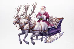 Christmas purple santa claus sublimation PNG Product Image 2
