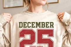 Christmas SVG PNG | Distressed December 25 Png | Varsity Product Image 3