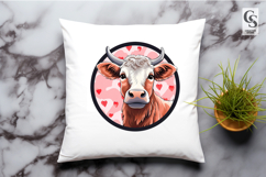 Highland Cow Valentine Heart Portrait SVG PNG Product Image 3