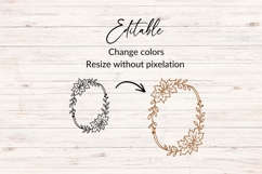 Hand Drawn Oval Autumn Leaves Border SVG Product Image 2