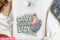 Crazy Chicken Lady PNG, Chicken Farm Sublimation PNG Product Image 2