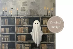 Cartoon Ghost Tumbler Wrap Design, Gothic Tumbler Template Product Image 2