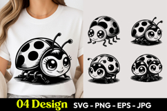 Kawaii Ladybug SVG PNG Product Image 1