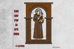 Multilayer San Antonio Padua SVG Laser Cut File 3D Layered Product Image 1