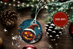 Creepy Pumpkin Ornament, Spooky Village Ornament PNG Product Image 2