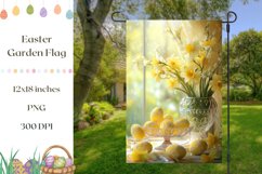 Happy Easter Garden Flag, Flowers Garden Flag Template Product Image 1