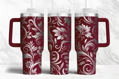 40oz Tumbler laser svg|Seamless Vintage Floral pattern wrap Product Image 2