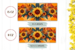 Sunflowers Mug Wrap Design, Sunflowers Sublimation Mug Product Image 2