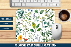 Watercolor leaves Mouse Pad | Mouse Pad Sublimation Product Image 1