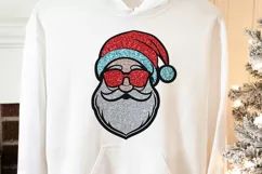 Glitter Santa PNG, Santa SVG, Santa with sunglasses PNG Product Image 3