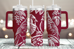 Tumbler laser svg| 40oz Tumbler Christmas Cardinal bird wrap Product Image 2