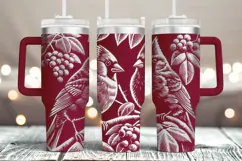 Tumbler laser svg| 40oz Tumbler Christmas Cardinal bird wrap Product Image 2