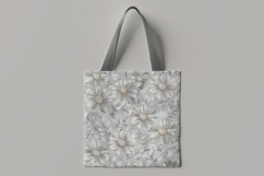 Gray Floral Digital Paper Product Image 2