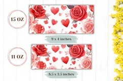 Watercolor Roses Mug Sublimation, Flowers Mug Design Product Image 2