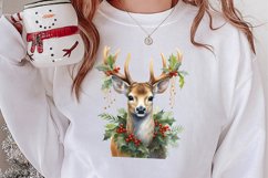 Watercolor Christmas Deer Sublimation Bundle, Christmas Deer Product Image 2