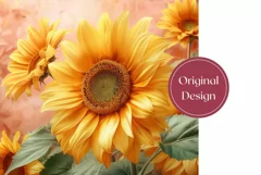 Cute Sunflowers Tumbler Wrap, Sunflowers Sublimation Design Product Image 2
