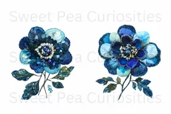 Sequin Flowers, Ephemera, PNG, watercolor, Clipart Product Image 2