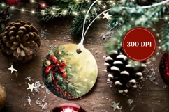 Watercolor Christmas Balls Ornament, Winter Ornament Print Product Image 2