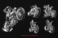 10 Bundle Dark Art Chopper Skull Biker Motorcycle Biker Product Image 3