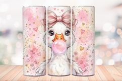 Coquette Bubblegum Goose 20 OZ Skinny Tumbler Wrap PNG. Product Image 2