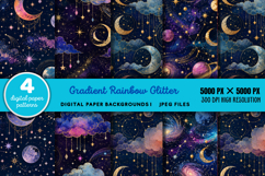 Gradient Rainbow Glitter Backgrounds JPG Product Image 1