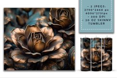 3d Gold Roses Sublimation | 3D flowers Tumbler wrap Product Image 2