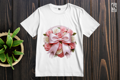 Rose Wreath Bow Clipart Sublimation PNG Product Image 2