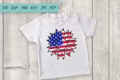 USA Sunflower 4th July SVG, American Flag SVG Product Image 3