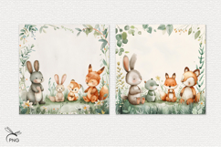 Cute little animals digital paper, background clipart Product Image 2