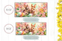 Floral Easter Mug Sublimation, Easter Bunnies Mug Design Product Image 2