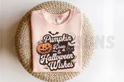 Pumpkin kisses & Halloween wishes Sublimation PNG Design Product Image 2