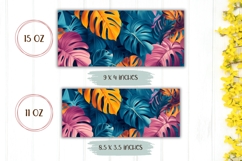 Tropical Leaves Mug Wrap, Summer Mug Sublimation Product Image 2