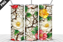 3D Flowers Tumbler Wrap | Sublimation Design | Tumble PNG Product Image 3