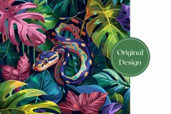 Snake Tumbler Wrap Design, Tropical Tumbler Template Product Image 2
