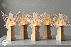 Christmas Angel Candle Stand SVG Bundle | Glowforge | Laser Product Image 2