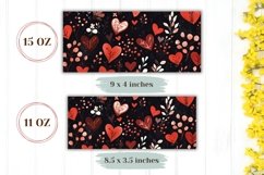 Floral Mug Wrap Design, Love Hearts Mug Sublimation Product Image 2