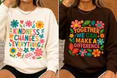 Kindness Quotes SVG Floral Positive Saying PNG Product Image 2