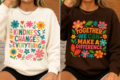 Kindness Quotes SVG Floral Positive Saying PNG Product Image 2
