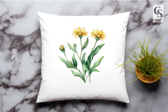 Yellow Wildflower Watercolor Floral Clipart Sublimation PNG Product Image 2