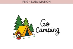 Go Camping PNG, Cute Camping Tent Clipart Product Image 2
