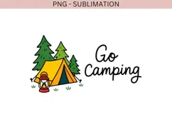 Go Camping PNG, Cute Camping Tent Clipart Product Image 2