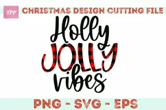 Holly Jolly Vibes SVG - Christmas Cutting File Product Image 3