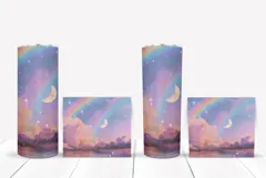 Moon Tumbler Design, Glitter Rainbow Tumbler, Rainbow PNG Product Image 2