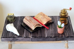 Miniature witch book tutorial, old pages leather cover Product Image 2