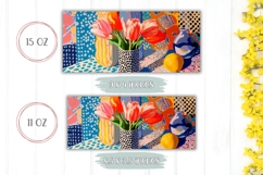 Colorful Tulips Mug Wrap, Spring Mug, Abstract Flowers Mug Product Image 2