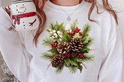 Winter Christmas Greenery Clipart, Christmas Greenery Clipar Product Image 2