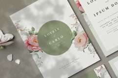 beautiful wedding card invitation set with peonies flower Product Image 2