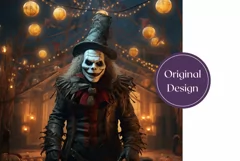 3D Scary Clown Tumbler Wrap, 3D Halloween Tumbler Wrap Product Image 2